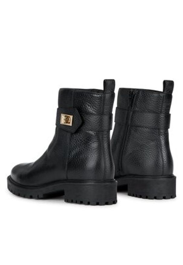 Geox Botki D Hoara D36FTA 00046 C9999 Czarny. Kolor: czarny. Materiał: skóra