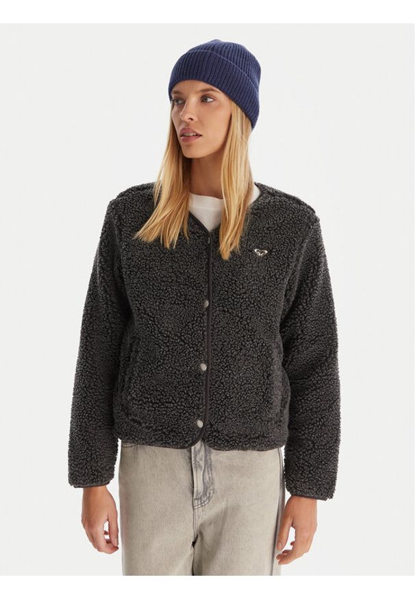 Roxy Polar Iconic Town ERJPF03229 Szary Regular Fit. Kolor: szary. Materiał: syntetyk