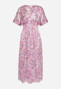 Born2be - Fioletowa Rozkloszowana Sukienka z Krótkim Rękawem Zwężana w Talii Bexbia. Okazja: na co dzień. Kolor: fioletowy. Materiał: skóra. Długość rękawa: krótki rękaw. Typ sukienki: rozkloszowane. Styl: wizytowy, casual #4