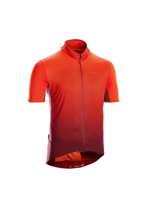 TRIBAN - Koszulka rowerowa szosowa Triban RC500. Kolor: czerwony. Materiał: materiał. Sport: wspinaczka