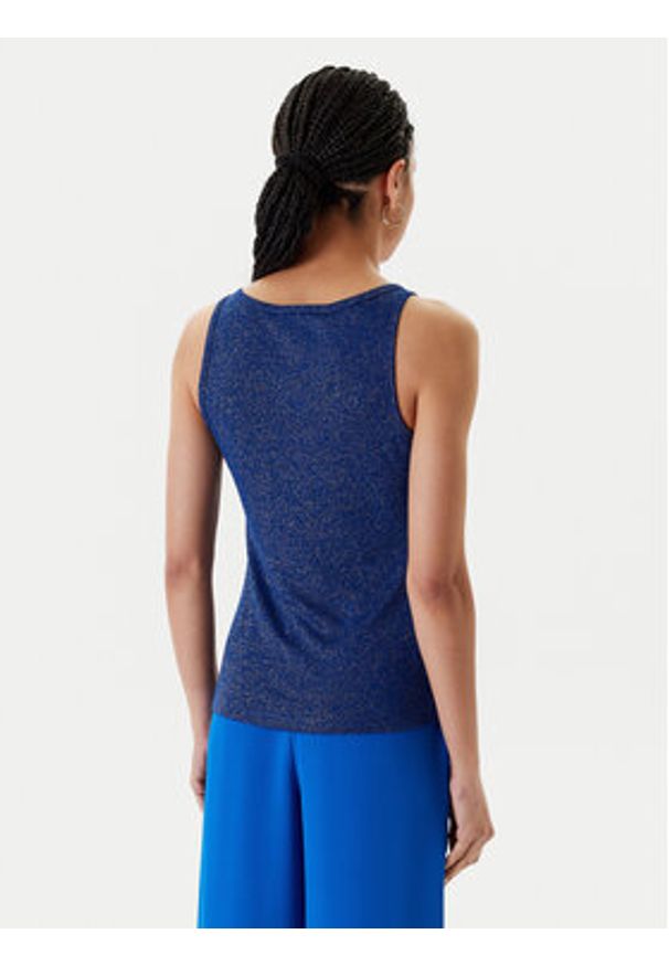 Morgan Top 251-DIDONI Granatowy Slim Fit. Kolor: niebieski. Materiał: wiskoza