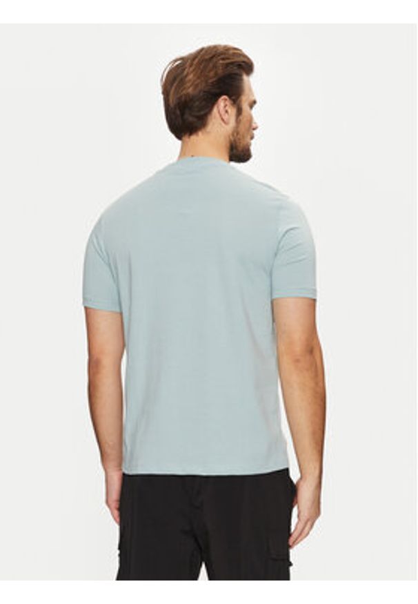 Karl Lagerfeld - KARL LAGERFELD T-Shirt 755710 551224 Błękitny Regular Fit. Typ kołnierza: dekolt w karo. Kolor: niebieski. Materiał: bawełna