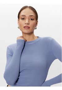 Gina Tricot Sweter 20400 Niebieski Regular Fit. Kolor: niebieski. Materiał: bawełna