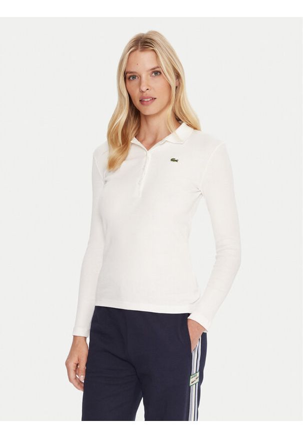Lacoste Polo DF5281 Beżowy Slim Fit. Typ kołnierza: polo. Kolor: beżowy. Materiał: bawełna