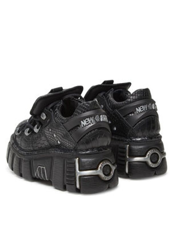 NEW ROCK Sneakersy M-120N-C74 Czarny. Kolor: czarny. Materiał: skóra