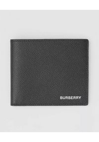 Burberry - BURBERRY - Czarny portfel ze skóry. Kolor: czarny. Materiał: skóra
