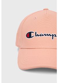 Champion czapka bawełniana 805550. kolor różowy z aplikacją. Kolor: różowy. Materiał: bawełna. Wzór: aplikacja #2