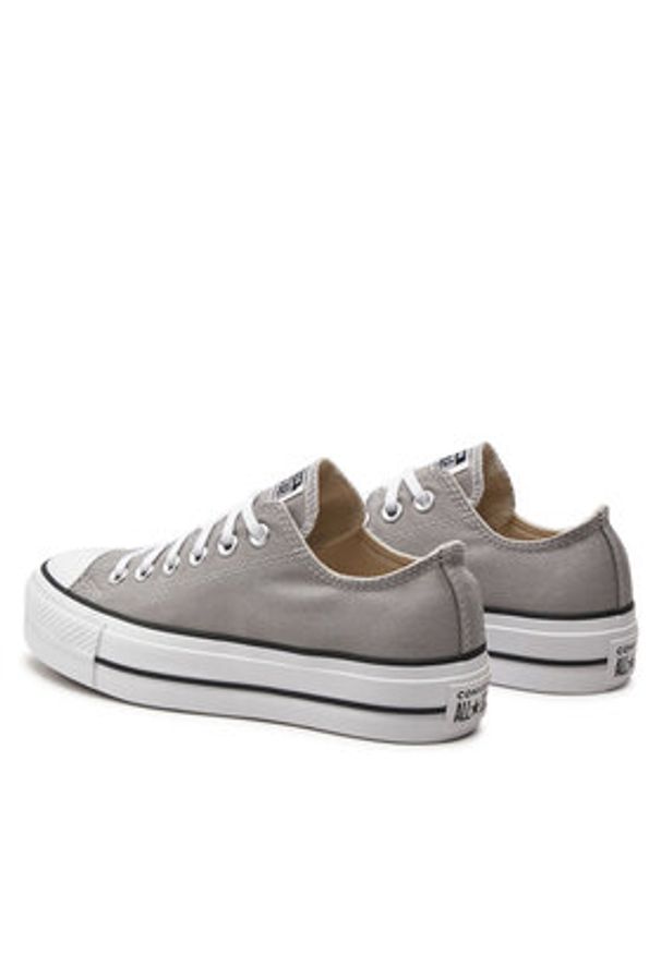 Converse Trampki Chuck Taylor All Star Lift Platform Ox A07573C Szary. Kolor: szary. Materiał: materiał. Obcas: na platformie