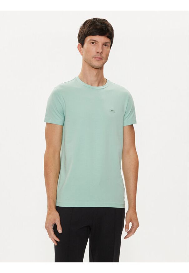 Calvin Klein T-Shirt K10K112724 Zielony Slim Fit. Kolor: zielony. Materiał: bawełna