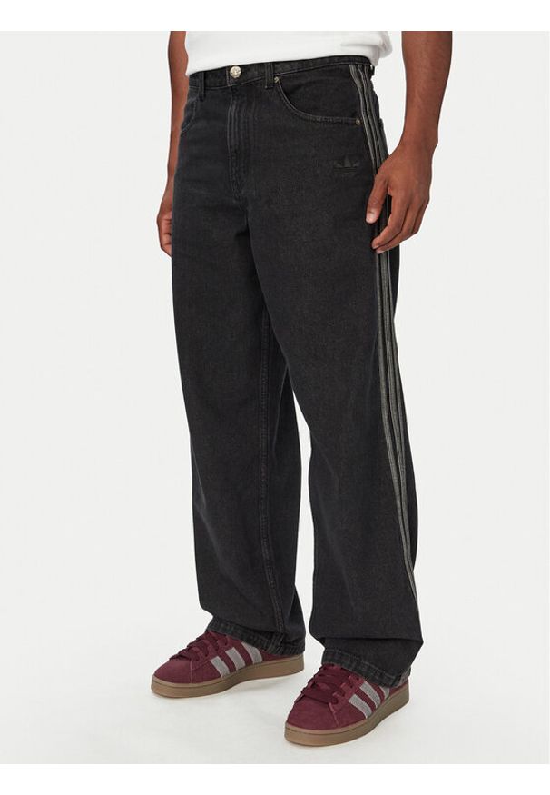 Adidas - adidas Jeansy Sst Denim Jeans Mid-Rise Straight Leg IB6947 Czarny Loose Fit. Kolor: czarny