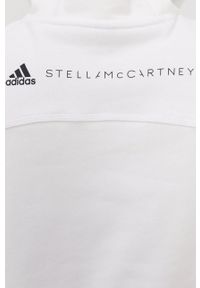 Adidas by Stella McCartney - adidas by Stella McCartney Bluza GL7336 damska kolor biały z kapturem gładka. Typ kołnierza: kaptur. Kolor: biały. Długość rękawa: długi rękaw. Długość: długie. Wzór: gładki #5