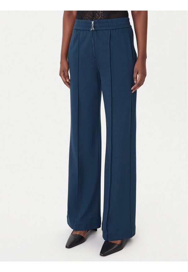 Patrizia Pepe Spodnie materiałowe 8P0813/A715 Niebieski Wide Leg. Kolor: niebieski. Materiał: wiskoza