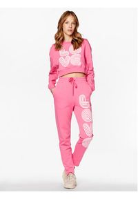Love Moschino - LOVE MOSCHINO Spodnie dresowe W155609M 4457 Różowy Regular Fit. Kolor: różowy. Materiał: dresówka, bawełna #5
