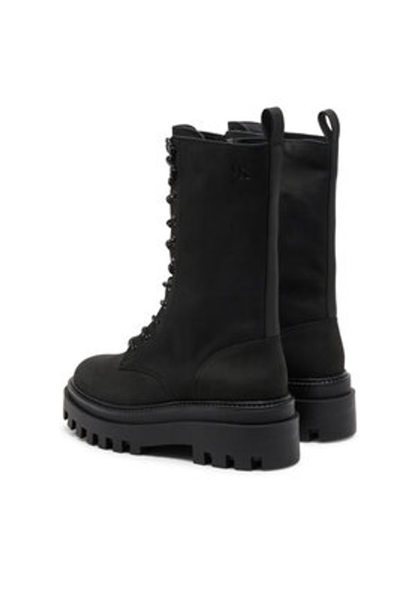 Calvin Klein Jeans Trapery YW0YW01683 Czarny. Kolor: czarny. Materiał: skóra