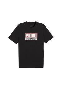 Puma - Męska koszulka Graphics Moto Sport PUMA Black. Kolor: czarny. Materiał: guma. Wzór: nadruk