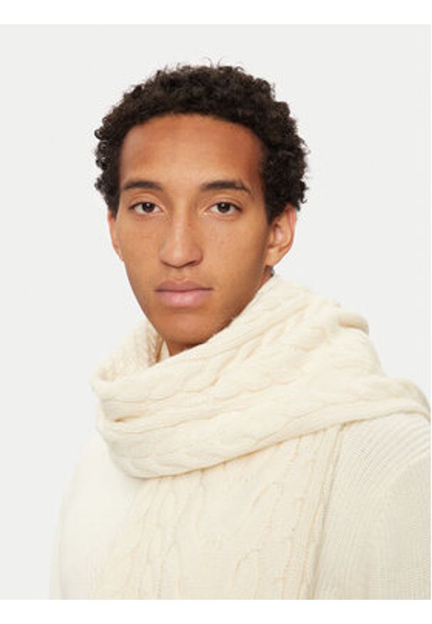 TOMMY HILFIGER - Tommy Hilfiger Szalik AM0AM12831 Écru. Kolor: kremowy. Materiał: wełna