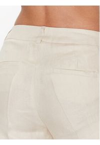 Marella Spodnie materiałowe Garbata 2331311132 Beżowy Slim Fit. Kolor: beżowy. Materiał: materiał, len #3