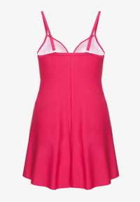 Born2be - Różowe Bikini Top o Rozkloszowanym Kroju i Majtki Figi ze Ściągaczem Folarune. Kolekcja: plus size. Kolor: różowy