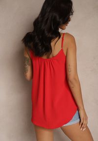Renee - Czerwony Basicowy Top z Bawełną Thireldi. Kolor: czerwony. Materiał: bawełna. Sezon: lato #4
