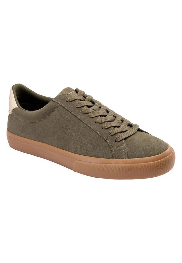 Iguana - Męskie Zamszowe Buty Sportowe Welker. Kolor: zielony. Materiał: zamsz. Sport: turystyka piesza