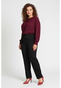 Moda Size Plus Iwanek - Eleganckie czarne spodnie Jeangaliny11 o kroju wide leg PLUS SIZE XXL OVERSIZE JESIEŃ. Okazja: na co dzień, do pracy. Stan: podwyższony. Kolekcja: plus size. Kolor: czarny. Materiał: bawełna, poliester, tkanina, wiskoza. Sezon: jesień. Styl: elegancki #1