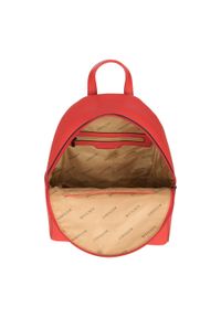 Wittchen - Damski plecak z kieszenią z przodu. Kolor: czerwony. Materiał: skóra ekologiczna. Wzór: paski, aplikacja. Styl: elegancki #4