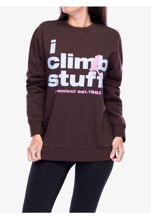 Bluza bez kaptura Gramicci I Climb Stuff Sweatshirt. Typ kołnierza: bez kaptura. Kolor: brązowy