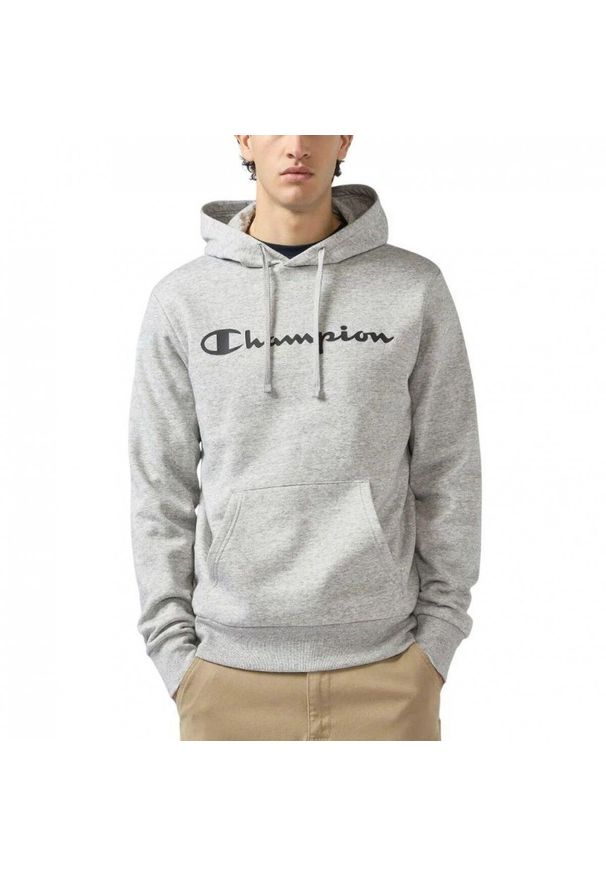Bluza męska z kapturem treningowa Champion Hooded Sweatshirt szara. Typ kołnierza: kaptur. Kolor: szary