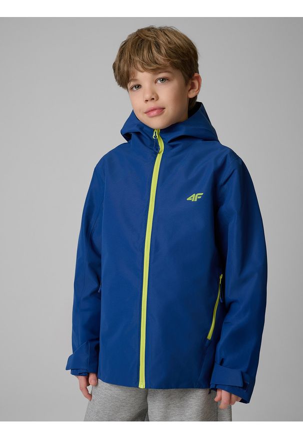 4f - 4F Kurtka membrana 5000 chłopięca - granatowa 134 (8-9 lat). Okazja: na co dzień. Kolor: niebieski. Sezon: lato. Styl: casual