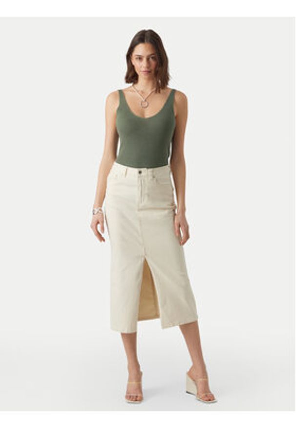 Vero Moda Top New Lex Sun 10281877 Zielony ciemny Regular Fit. Kolor: zielony. Materiał: wiskoza