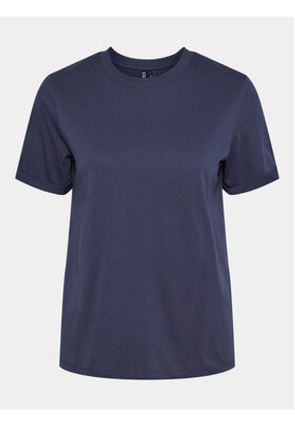 Pieces T-Shirt Ria 17086970 Granatowy Regular Fit. Kolor: niebieski. Materiał: bawełna