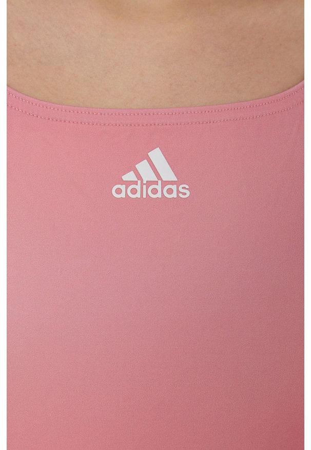 adidas Performance strój kąpielowy Melbourne Print 3-Stripes kolor różowy miękka miseczka. Kolor: różowy. Materiał: materiał, dzianina. Wzór: nadruk