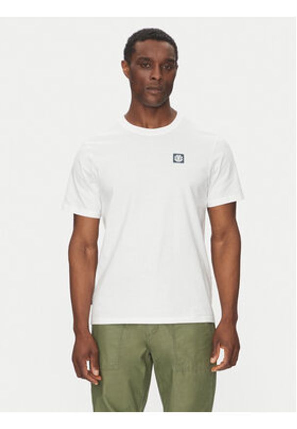 Element T-Shirt ELYZT00496 Biały Regular Fit. Kolor: biały. Materiał: bawełna