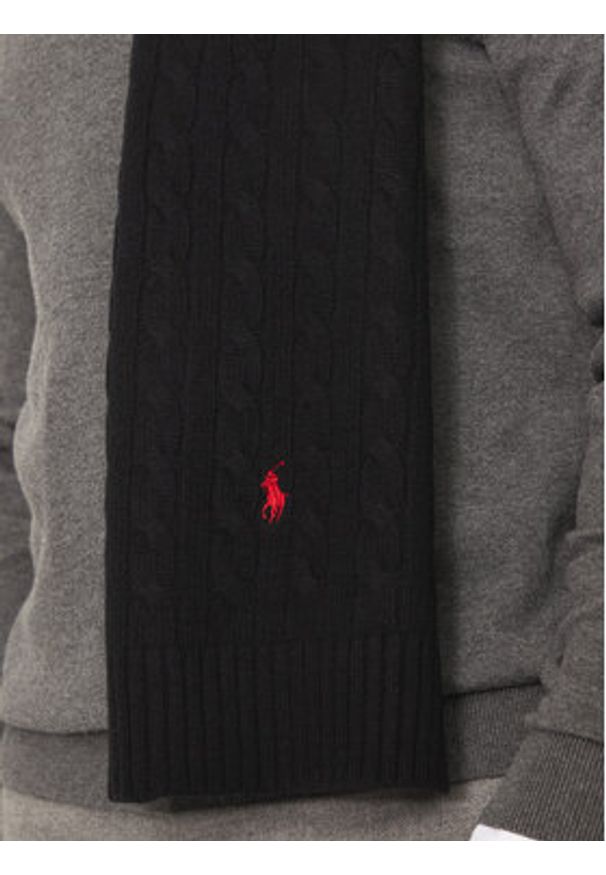 Polo Ralph Lauren Szalik 449959345001 Czarny. Kolor: czarny. Materiał: wełna, materiał