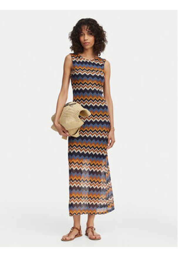 Artigli Sukienka dzianinowa ACAB004520 Niebieski Regular Fit. Kolor: niebieski. Materiał: syntetyk