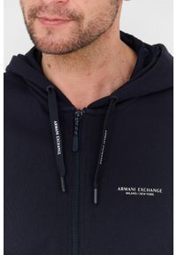 Armani Exchange - ARMANI EXCHANGE Granatowa męska bluza z kapturem, Rozmiar M. Typ kołnierza: kaptur. Kolor: niebieski #4