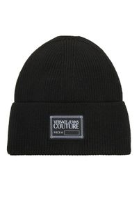 Versace Jeans Couture Czapka Big Beanie 79YAZK50 Czarny. Kolor: czarny. Materiał: poliester, materiał