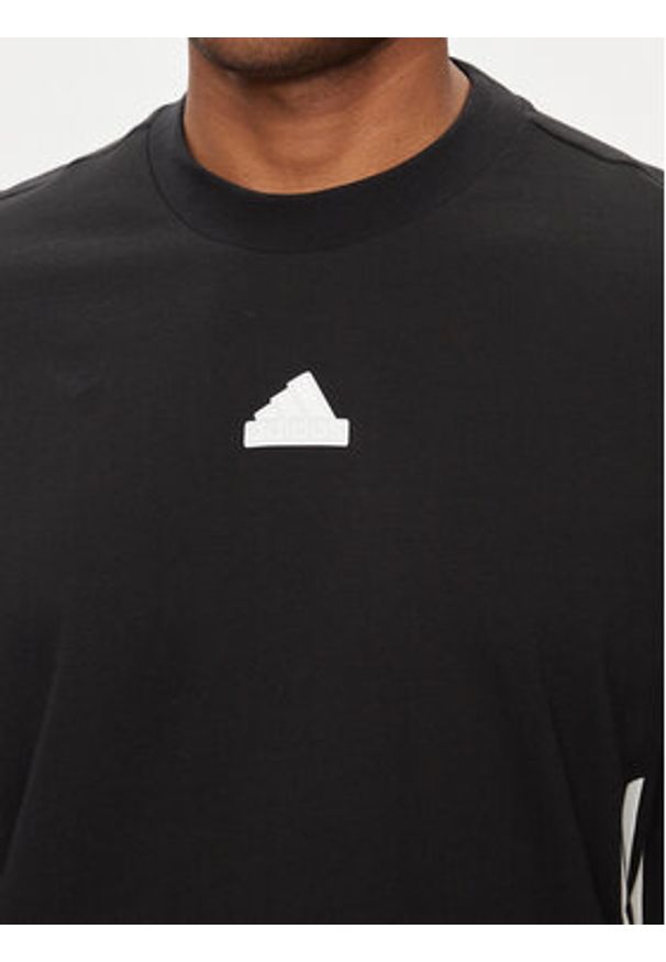 Adidas - adidas T-Shirt Future Icons 3-Stripes IR9166 Czarny Loose Fit. Kolor: czarny. Materiał: bawełna