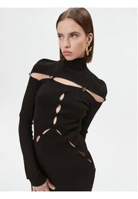 Versace Jeans Couture Sukienka dzianinowa 75HAOM50 Czarny Slim Fit. Kolor: czarny. Materiał: wiskoza