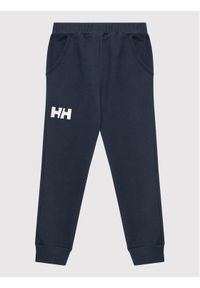 Helly Hansen Spodnie dresowe Logo 41678 Granatowy Regular Fit. Kolor: niebieski. Materiał: bawełna #1