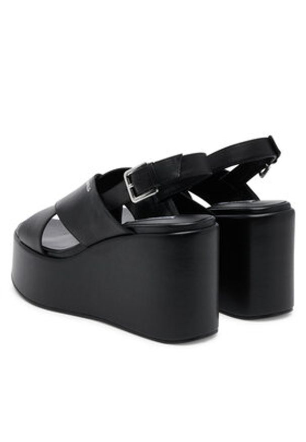 Karl Lagerfeld - KARL LAGERFELD Sandały KL33325 Czarny. Kolor: czarny. Materiał: skóra