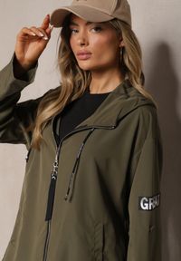 Renee - Ciemnozielona Kurtka Wiatrówka Oversize Palishe. Kolor: zielony. Długość rękawa: długi rękaw. Długość: długie. Styl: elegancki