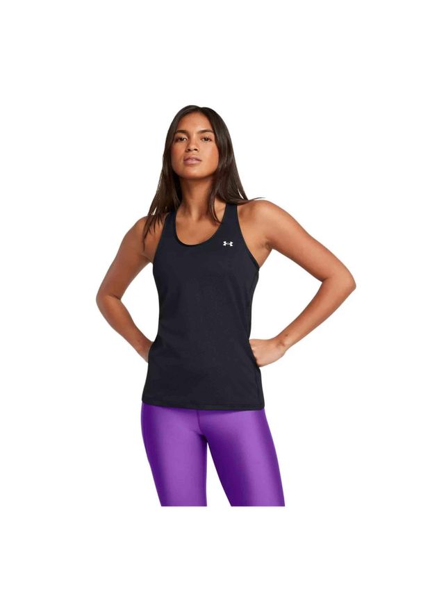 Top damski Under Armour Tech Mesh Racer Tank. Kolor: czarny. Materiał: mesh. Sport: fitness