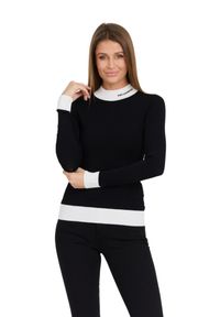 Karl Lagerfeld - KARL LAGERFELD Czarny damski golf Logo Turtle Neck. Okazja: na co dzień. Typ kołnierza: golf. Kolor: czarny. Materiał: wiskoza, materiał, poliester. Styl: casual, wizytowy, elegancki #6