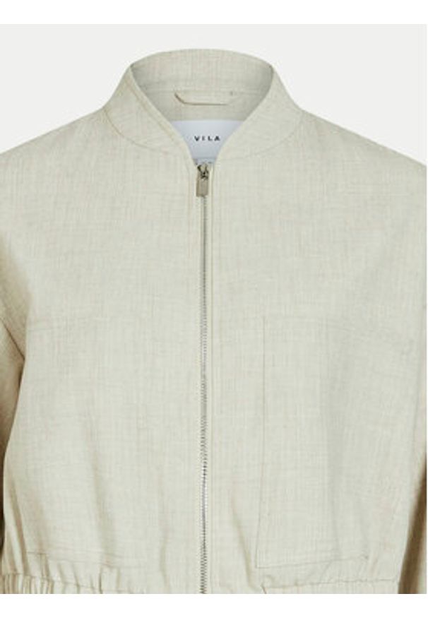 Vila Kurtka bomber Alona 14104864 Beżowy Regular Fit. Kolor: beżowy. Materiał: wiskoza, syntetyk