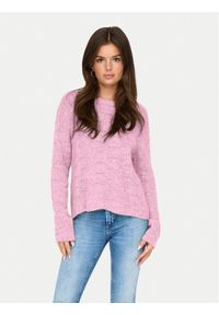 only - ONLY Sweter 15234745 Różowy Regular Fit. Kolor: różowy. Materiał: syntetyk