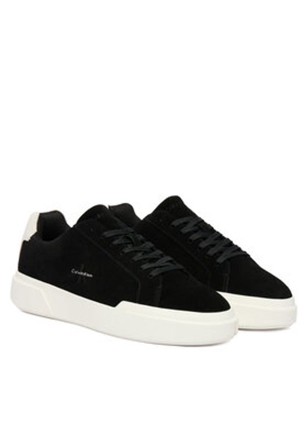 Calvin Klein Sneakersy Chunky Cupsole Laceup Su YM0YM01453 Czarny. Kolor: czarny. Materiał: skóra, zamsz