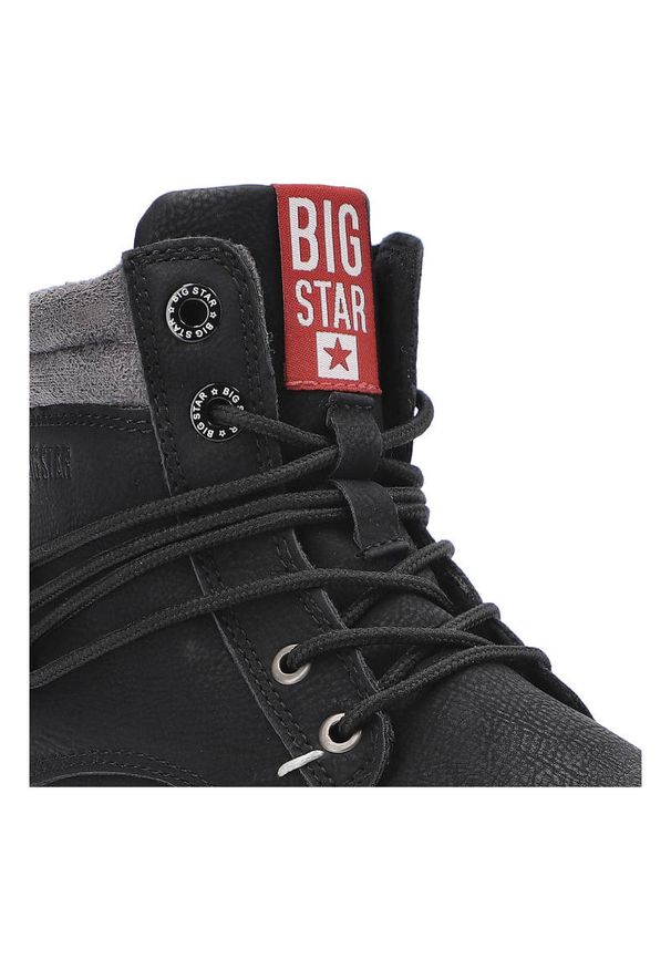 Big-Star - Czarne Trapery Big Star Damskie Stylowe Obuwie. Zapięcie: sznurówki. Kolor: czarny. Szerokość cholewki: normalna. Styl: elegancki