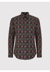 Pako Lorente - PAKO LORENTE - Czarna koszula w kolorowe kwiaty. Kolor: czarny. Materiał: bawełna, elastan. Długość rękawa: długi rękaw. Długość: długie. Wzór: kolorowy, kwiaty #2