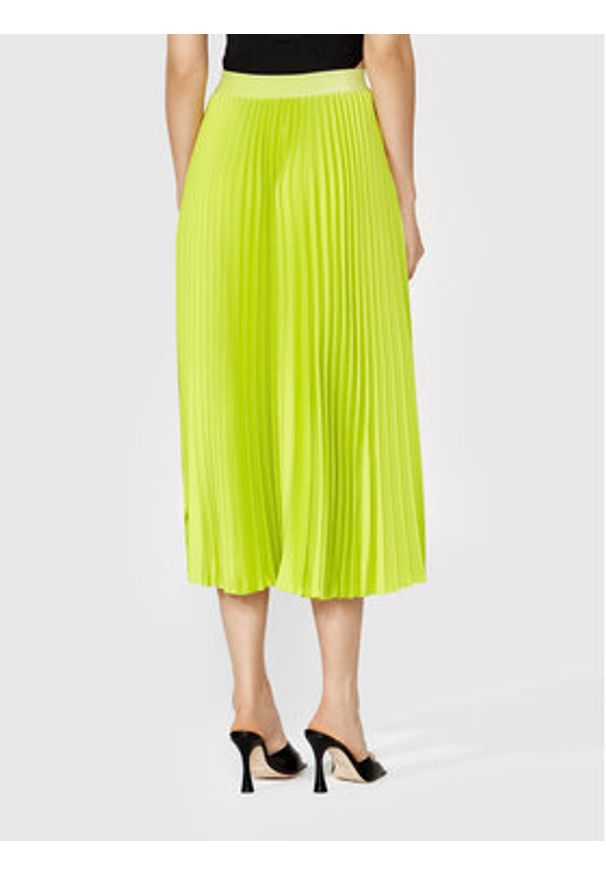 Simple Spódnica plisowana SDD005 Zielony Regular Fit. Kolor: zielony. Materiał: syntetyk